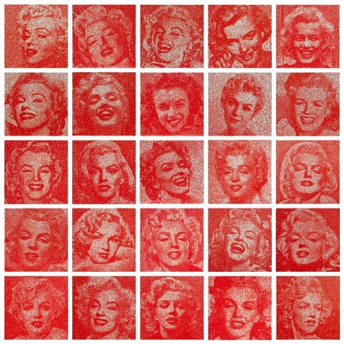 Marilyn monroe, 2017, Oil on canvas, each 32x32cm