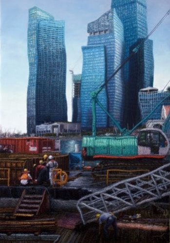 City Scape , 2011, Oil on canvas, 140x97 cm