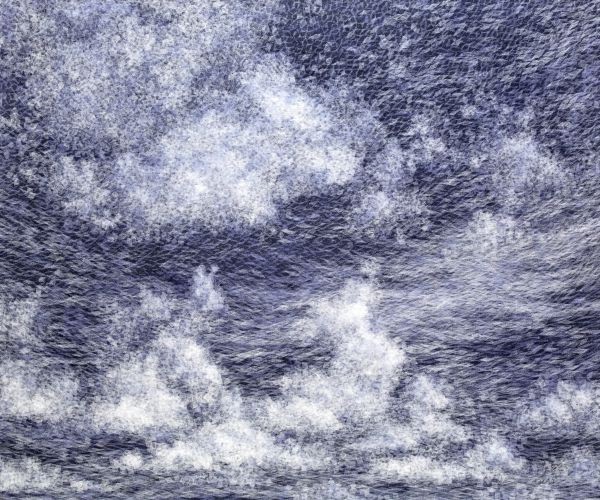 공기와 꿈, 2015, 캔버스에 염색한지 위에 한지, 60.6x72.7 cm