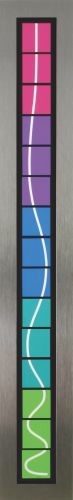Towers with blue,   2006,  Brushed stainless steel,Acrylic, mixed medi,  14x21.5x9cm