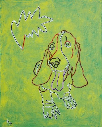 Basset hound,   2014,  Oil on canvas,   65x81㎝
